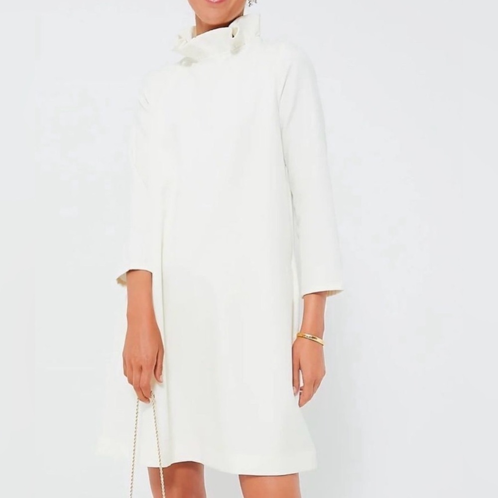 TUCKERNUCK Daphne cream ivory bow back long 3/4 sleeve dress size XS